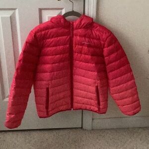 Eddie Bauer kids ombré puffer jacket 75% duck down hooded zipped pockets Large